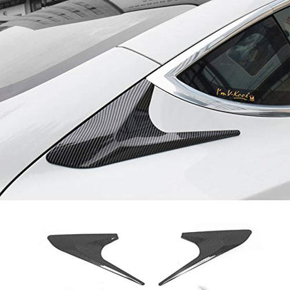 Rear Spoiler Wing for Tesla Model 3 Accessories Carbon Fiber Style Car Exterior Accessory Side Beveled Window Cover Trim Tesla Auto Accessory (Carbon fiber)