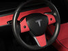 Alacantara Red Steering Wheel Accents for Tesla Model 3 & Y