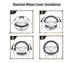 Tesla Model 3 Leather Steering Wheel Cover (Black & White)