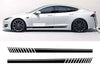 Car Side Skirt Stickers Stripe Decal Vinyl Decals, for Tesla Model 3 S X P100D, 2PCS Car Door Side Skirt Long Stripes Auto Body Decor