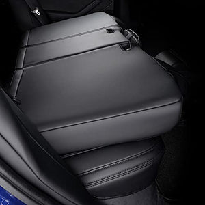 Elegant Pu Leather with Quilted Design Full Set Custom Fit Seat Covers for Tesla Model 3(Black)