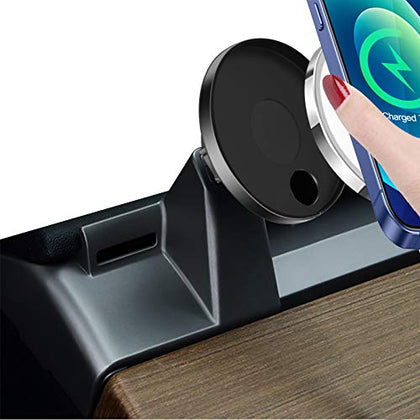 Car Mount Phone Holder for Tesla Model 3, Left Dashboard Car Stand Mount for Magsafe Charger, 360 Rotation Adjustable Car Holder Compatible with iPhone 12 Pro Max/12 Pro/12 (Charger Not Included)