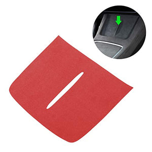 Alcantara Red Wireless Phone Charging Area Wrap for 2021-2022 Tesla Model 3 & Y