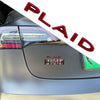 Red Plaid Letter Logo Badge Emblem Fit for Tesla Model 3 /Y/X/S