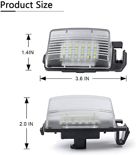 3W Full LED License Plate Light Kit Compatible With Nissan 350z 370z GT-R Cube Leaf Sentra Versa Infiniti G25 G35 G37 Q60