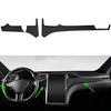 Center Console Dashboard Cover Trim for Tesla Model X Model S 2016-2021 ABS Imitation Carbon Fiber Pattern Car Interior Accessories - Middle Control Trim (Pack of 3)
