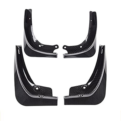 Mudguard Accessories, Suitable for Tesla Model Y Mud Flaps Splash Guards Fender, 4 Pcs Mud Flaps Kit No Need to Drill Holes,CarbonFiber