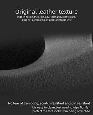 Black Microfiber Leather Anti-Kick Pad Protector Stickers for Tesla Model Y 2020-2021