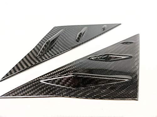 Compatible with 2018-2021 Tesla Model 3 Fastback Sedan Front Side Window Cover with Fins CarbonFiber