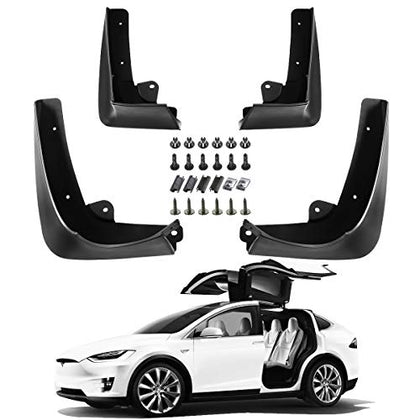 Mud Flaps/Splash Guards for 2016-2021 Tesla Model X Front and Rear 4-PC
