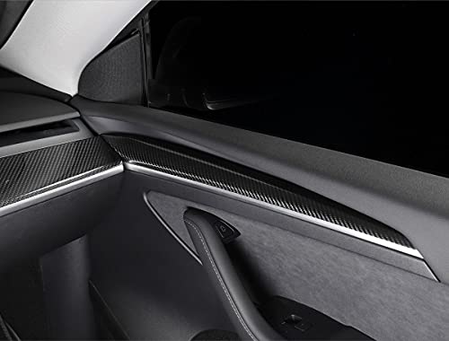 2021-2022 Tesla Model 3 Real Carbon Fiber Front Door Panel (Gloss Carbon Fiber)
