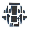 Door Slot Pad for 2020+ Hyundai Kona EV Cushion Non-Slip Gate Slot Pad Cup Mat Car Interior Automotive Decoration Fit Cup, Door, and Console Liner Accessories 18PCS/1Set (Blue)