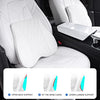 Ultimate Seat Comfort Package for Both Front Seats for Tesla Model 3 & Y (Headrest Cushion, Back Cushion & Seat Cushion-White)
