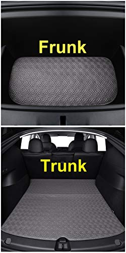 Floor Liner Fit for Tesla Model Y 2020 2021 Fully Embedded No Edge Customized Floor Mat Frunk Trunk Blanket-Non-Slip Waterproof Car Carpet Protect All Weather (Grey)