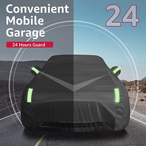 Tesla Model Y Car Cover All-Weather UV Protection Full Exterior Accessories with Charge Port Opening & Ventilated Mesh for Model Y 2020 2021 2022 2023 Gen 2