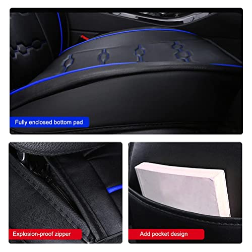 Front & Rear Seat Covers for Chevy Chevrolet Bolt EV EUV Car Seat Cover Luxury PU Leather Breathable Comfortable Black×Blue
