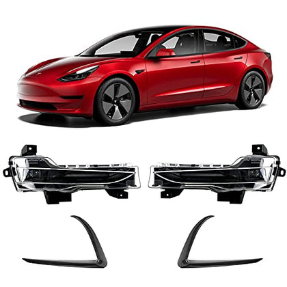 2 Color White & Amber LED Fog Light Lamps for Tesla Model 3 & Y (2 Pieces)