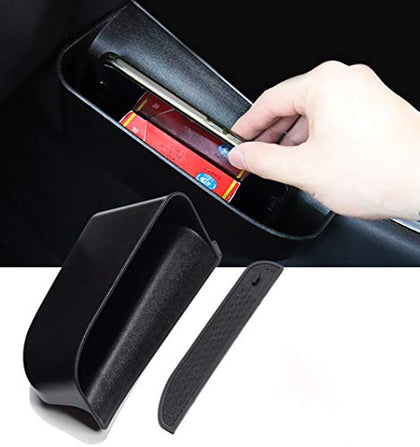 Center Console Organizer for Tesla Model 3/Y Accessories,Seat Side Gap Organizer Tray Storage Pocket for Tesla Model Y/3 Front Driver Seat,Holds License Phone Wallet Cards Keys ID (Black)