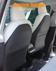 Tesla Model 3/Y/S Leather Seat Back Protector. Wear-Resistant Car Kick Mats with Organizer Pocket. Set of 2