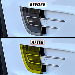PreCut Vinyl Smoke Tint for 2016-2022 Tesla Model X Foglight (3. Foglight, Yellow)