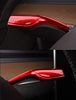 Tesla Model 3 Model Y Gear Shift Lever Cover Trim; Headlight Windshield Wiper Control Lever Trim; Steering Wheel Accessories ABS Plastic 2Pcs/Set