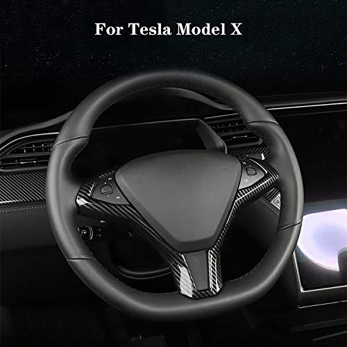 Imitation Carbon Fiber Steering Wheel Cover Trim for 2016-2020 Tesla Model X