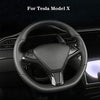 Imitation Carbon Fiber Steering Wheel Cover Trim for 2016-2020 Tesla Model X