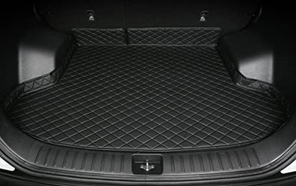 Black Leather Mat Car Boot Pad Liner Cargo Mat Tray Trunk Floor Mat for Tesla Model 3 2018-2022