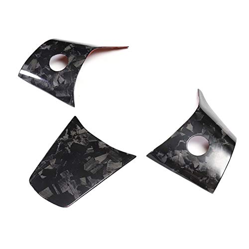 Forged Marble Dry Carbon Fiber Steering Wheel Accents for Tesla Model 3 & Model Y