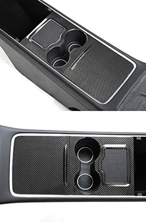 100% Real Glossy Carbon Fiber Center Console Overlays for 2021-2023 Tesla Model 3 & Y