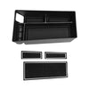 Center Console Organizer Tray for 2021+ Mustang Mach-E Armrest Box Organizer Secondary Storage Glove Box for Latest Mustang Interior Accessories with USB Hole and Coin Holder (Black+White)