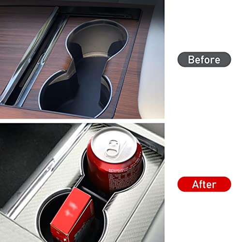 2021 Tesla Model S/X Cup Holder Insert, Anti Slip Center Console CupHolder Protector for Model S/X Plaid/Long Range and Model S/X