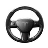 Tesla Model 3 & Y Leather & Carbon Fiber Style Steering Wheel Cover
