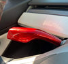 Tesla Model 3 Model Y Gear Shift Lever Cover Trim; Headlight Windshield Wiper Control Lever Trim; Steering Wheel Accessories ABS Plastic 2Pcs/Set