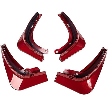 Glossy Red Mud Flaps for Tesla Model 3 Splash Guards, Mud Guards, No Drilling Required Front Rear Mudguard Kit, Fits Tesla Model 3 2017 - 2022 (Set of 4)