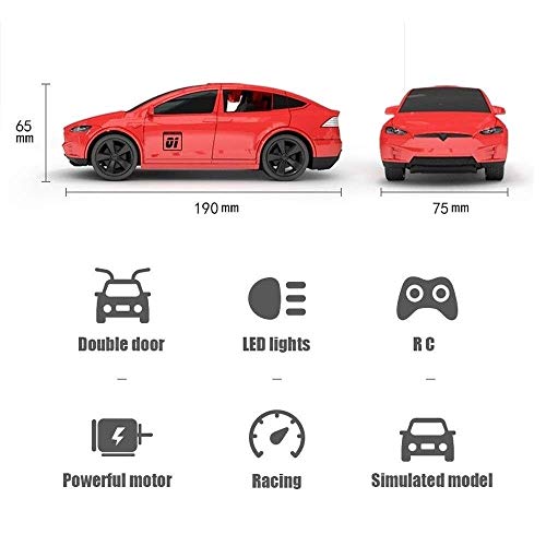 Wireless 4 Channel Remote Control Rechargeable Tesla Model X for Children (Black)