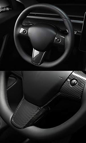Steering Wheel Frame/Trim for 2017-2022 Tesla Model 3 & Y (Gloss Carbon Fiber Pattern)