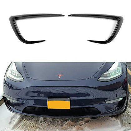 Tesla Model Y Front Fog Light Covers (Gloss Black)