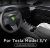 Tesla Model 3 and Model Y 2017-2021 Suede Steering Wheel Sticker Gray 3pcs/Set