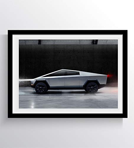 Tesla CYBERTRUCK Truck Electric Car Fashion Urban Poster Mural - Photography Art 17" x 24". Premium Art Print with archival Ink in Glossy Paper. Limited Edition. TL05