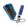 Custom Key Shells Accessories for Volkswagen ID.4 2021 2022 TPU Car Key Case Protector Remote Smart Key Cover Fob Case with Key Chain(blue)