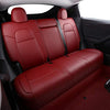 All Weather Synthetic Leather Comfortable Seat Covers for 2020-2022 Tesla Model Y (Wine Red)