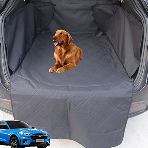 Pet Cargo Liner Cover for Ford Mustang Mach-E 2021, Trunk Mat for Dogs, Scratchproof Nonslip Backing with Bumper Flap Protection