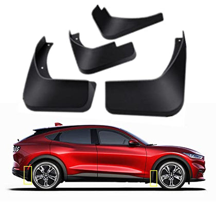 Mud Flaps Kit for Ford Mustang Mach-E Mud Splash Guard Front and Rear 2021 2022 4-PC Set Exterior Accessories No Need to Drill Holes