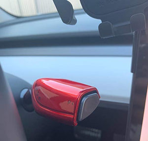 Tesla Model 3 Model Y Gear Shift Lever Cover Trim; Headlight Windshield Wiper Control Lever Trim; Steering Wheel Accessories ABS Plastic 2Pcs/Set