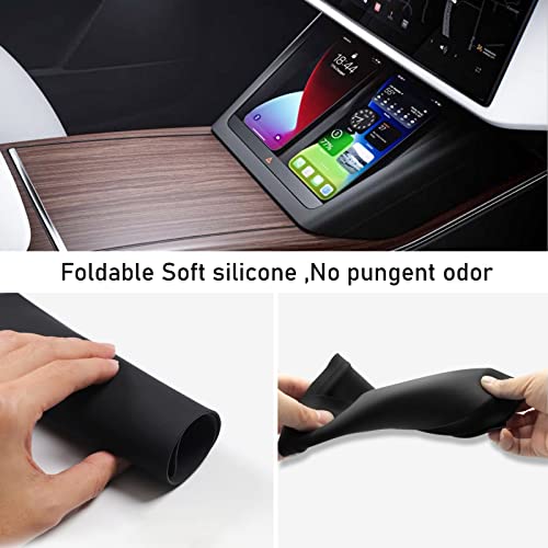 Anti-Skid Silicone Wireless Charging Pad Mat for 2021 2022 Tesla Refreshed Model S & Model X