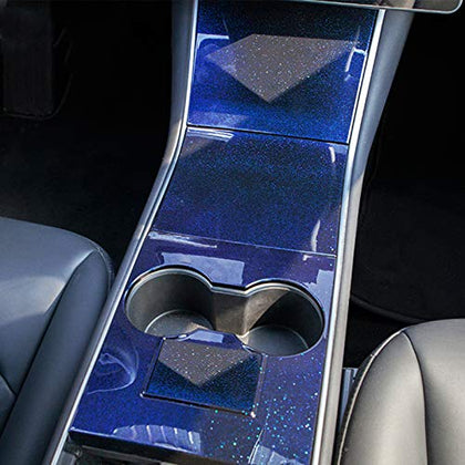Starry Sky Blue ABS Anti-Scratch and Anti-Fingerprint Center Console Wrap for 2017-2020 Tesla Model 3 & Y