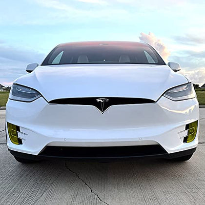 PreCut Vinyl Smoke Tint for 2016-2022 Tesla Model X Foglight (3. Foglight, Yellow)