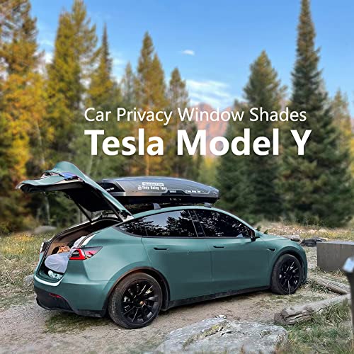 Tesla Camping Privacy Curtain 7-Piece Camping Shade Side Window Rear Window Sunshade Model Y UV Blocker Upgraded 4-Layer Material Distinctive Texture Foldable 100% Fit