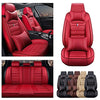 Front & Rear Seat Covers with Headrest Backrest Cushions for Chevy Chevrolet Bolt EV EUV Car Seat Cover Luxury PU Leather Comfortable Wear Resistant Red